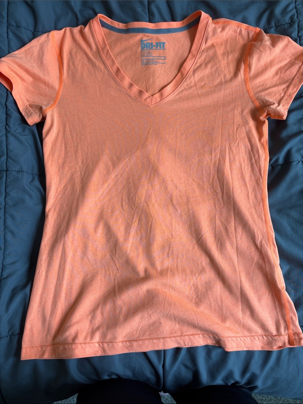 Nike Peach V-Neck Dri-FIT Short Sleeve Tee